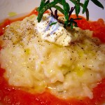 Risotto al rosmarino su crema di carote